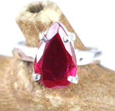 6.60 Ct Natural Red Sapphire 13 x 8 mm Pear Cut Gemstone Certified Men's Ring