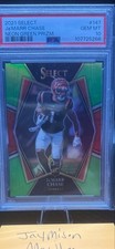 2021 Panini Select - Premier Level Ja'Marr Chase #147 Neon Green Prizm /49 (RC)