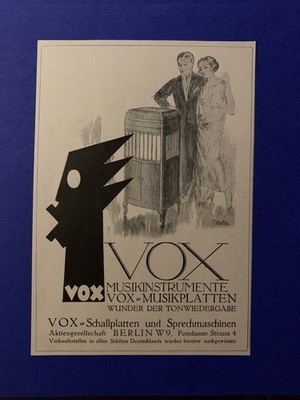 1924 VOX Musikinstrumente, Schallplatten, Berlin, Reklame 20er Jahre