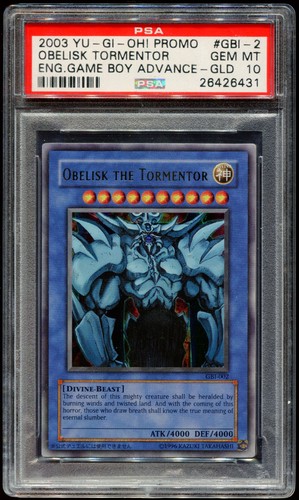 2003 YU-GI-OH! GAME BOY ADVANCE OBELISK TORMENTOR GBI-002 PROMO PSA 10 GEM MT