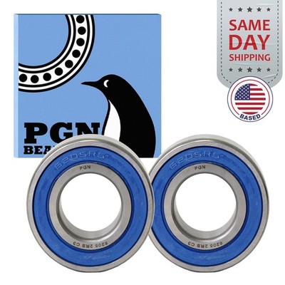 (2) 6205-2RS Premium Rubber Seal Ball Bearing C3 EMQ, 25x52x15, 6205 2RS 6205rs