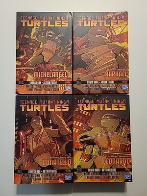 Set Of 4 Loyal Subjects TMNT Deluxe Comic Figures Leo Raph Donnie Mikey Sealed