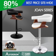 ALFORDSON Bar Stool Padded Backrest Armrest Swivel Dining Kitchen Wooden Chair