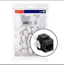 Leviton 61110-BE6 Extreme Cat 6 UTP Quickport Jack Black 200 pack