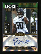 2024 Panini Contenders #255 Richard Jibunor Opening Kickoff (Green Laser) Ticket