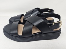 Cole Haan Women's Original Grand Platform Buckle Sandals, Black, size 8M NEW