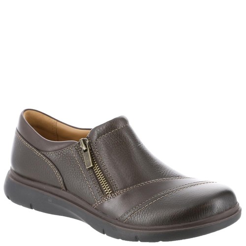 Mocassino donna Clarks Certina puro slip on, pelle marrone scuro, misura 9,5 largo - Foto 2 di 7