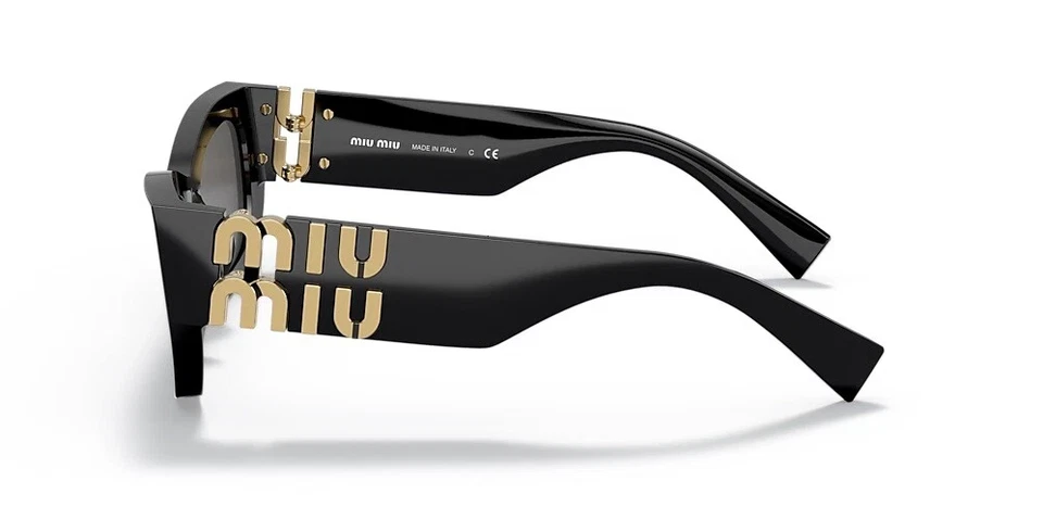 Gafas de sol Miu Miu MU 09WS 1AB5S0 negras doradas gris oscuro lentes mujeres auténticas Foto 4 de 4