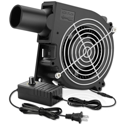 120Mm BBQ 12V Blower Fan with 110V-240V AC Plug Variable Speed Controller, Squir