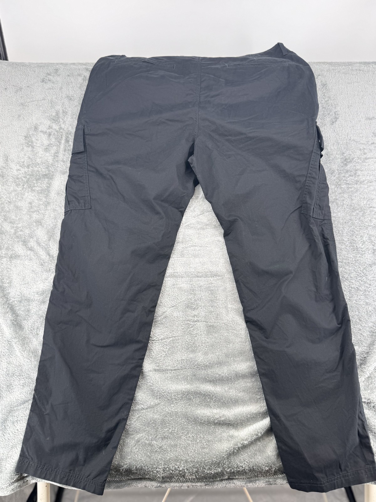 M&S Collection Mens Black Cargo Trousers W42 L31 Regular 100% Cotton Combat image 2