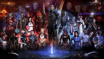 Mass Effect 3   All Characters Shepard Poster, Video Game Art Print for Gamers