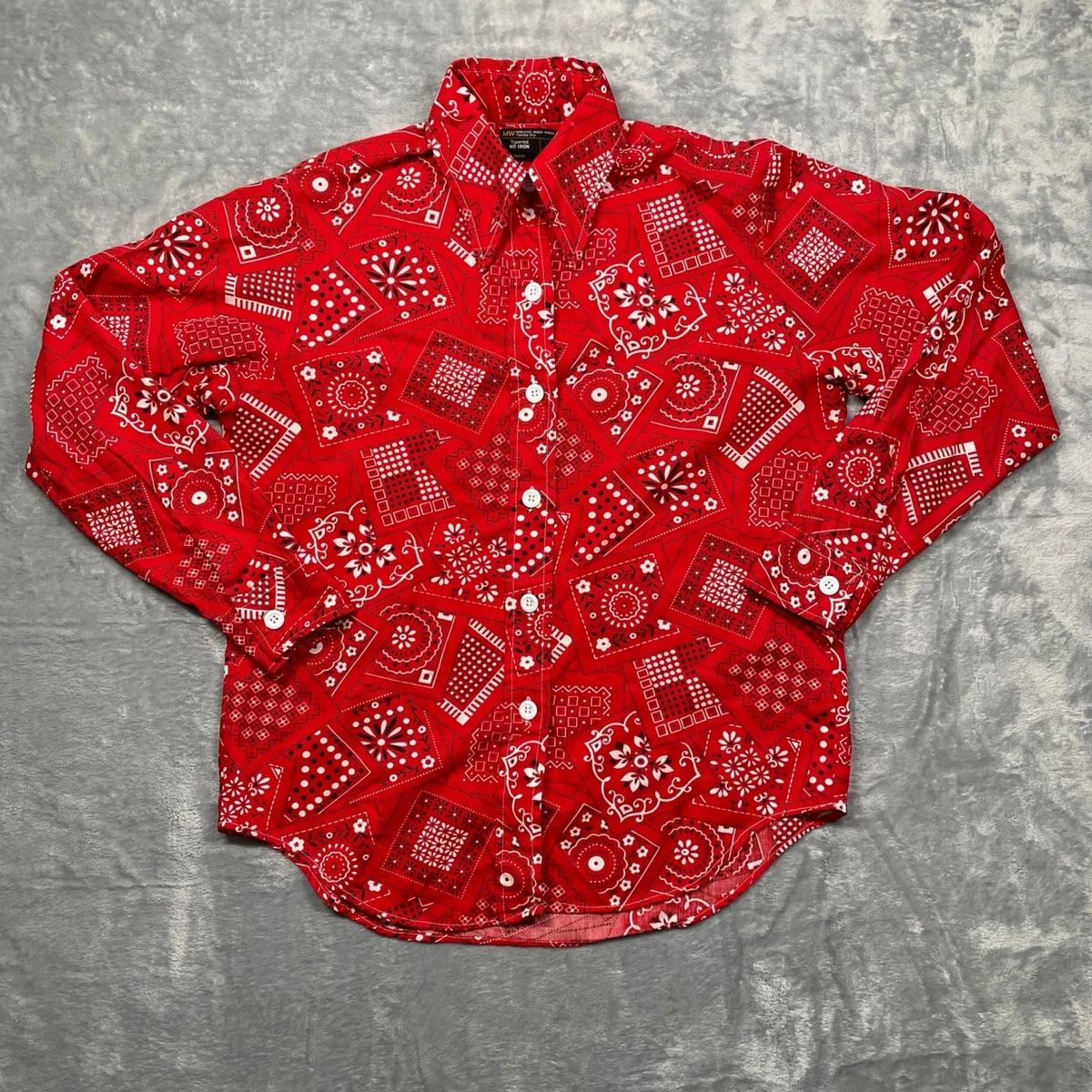 Red Bandana Shirt In Men's Casual Shirts for sale | eBay