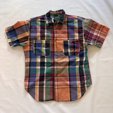 Ralph Lauren Country Men Multicolored Button Up Short Sleeve Collared Shirt Sz M