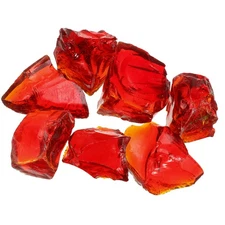 Fire Glass for Fire Pit, 3-5cm(1-1/5" to 2") Luster Glass Rocks, Red