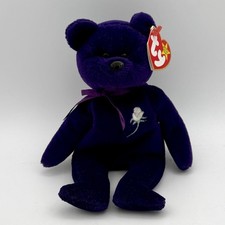 TY Beanie Baby Princess Diana Bear Retired 1997 PE Pellets, NOS