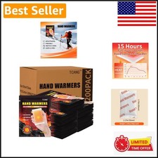 Disposable Hand Warmers - 15 Hour Heat - 200 Pack for Camping, Hiking & Skiing