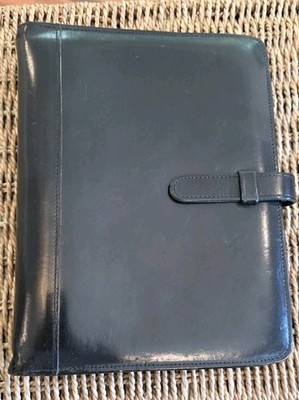 Vintage Coach 2002 Black Leather Desk Organizer 3-Ring Krause Binder A5 Agenda