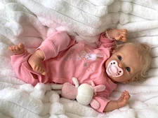 18 inch Reborn Baby Dolls Realistic Blonde Girl Real Looking Newborn Silicone