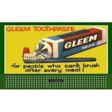 LIONEL STYLE BILLBOARD GLOSSY INSERT  GLEEM TOOTH PASTE & AMERICAN FLYER