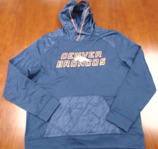 NEW MAJESTIC NFL DENVER BRONCOS PERFORMANCE HOODED SWEATSHIRT SIZE L