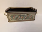 VTG PYREX BREAD LOAF BAKING DISH with Metal Carrier 1½ QUART 213 AMBER FRUIT