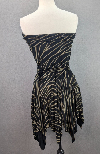 Vintage Cleo Y2k 90s Asymmetrical Hem Flowy Mini Tube Dress Witchy Gothic Youth - Foto 5 di 10