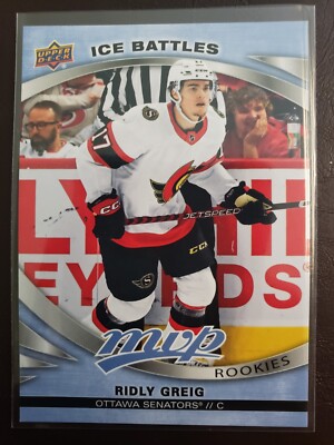 2023-24 Ridly Greig Rookie Ice Battles MVP Hockey Upper Deck Ottawa Senators