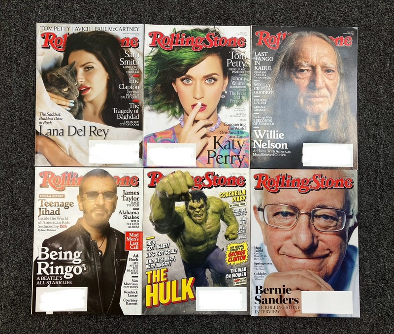 Vintage LOT of (6) ROLLING STONE MAGAZINE 2014 2015 Willie Nelson Bernie Sanders