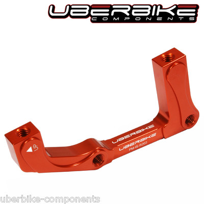 UBERBIKE REAR POST TO IS 203MM DISC BRAKE MOUNT ADAPTER ORANGE
