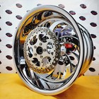 HARLEY CHOPPER MOTORCYCLE REAR WHEEL RIM CHROME SWINGARM OCC BDM WCC CUSTOM BIKE