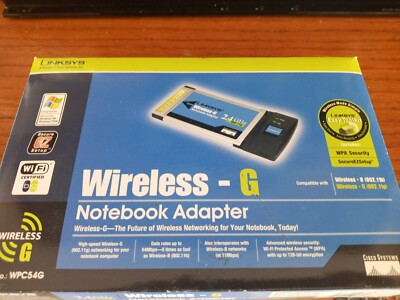 Linksys WPC54G Wireless-G Notebook Wi-Fi Adapter PCMCIA Card NEW SEALED vintage