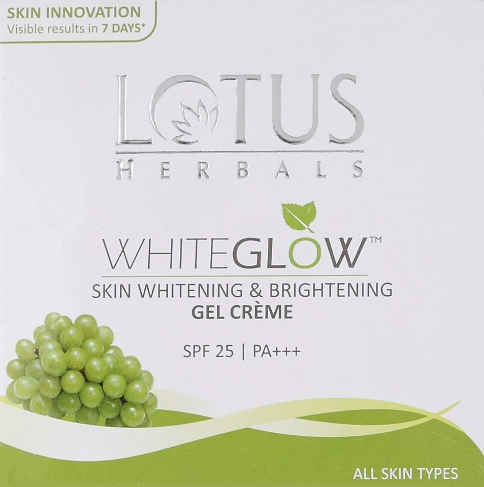 Crema facial blanqueadora de la piel Lotus Herbals WhiteGlow paquete de crema 60 g Foto 2 de 4