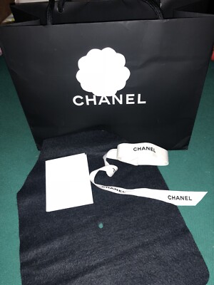 CHANEL SHOPPING BAG, RIBBON, CAMELLIA FLOWER, CARD