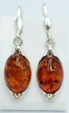 Amber Earrings 925 Silver Made Of Amber From Lithuania