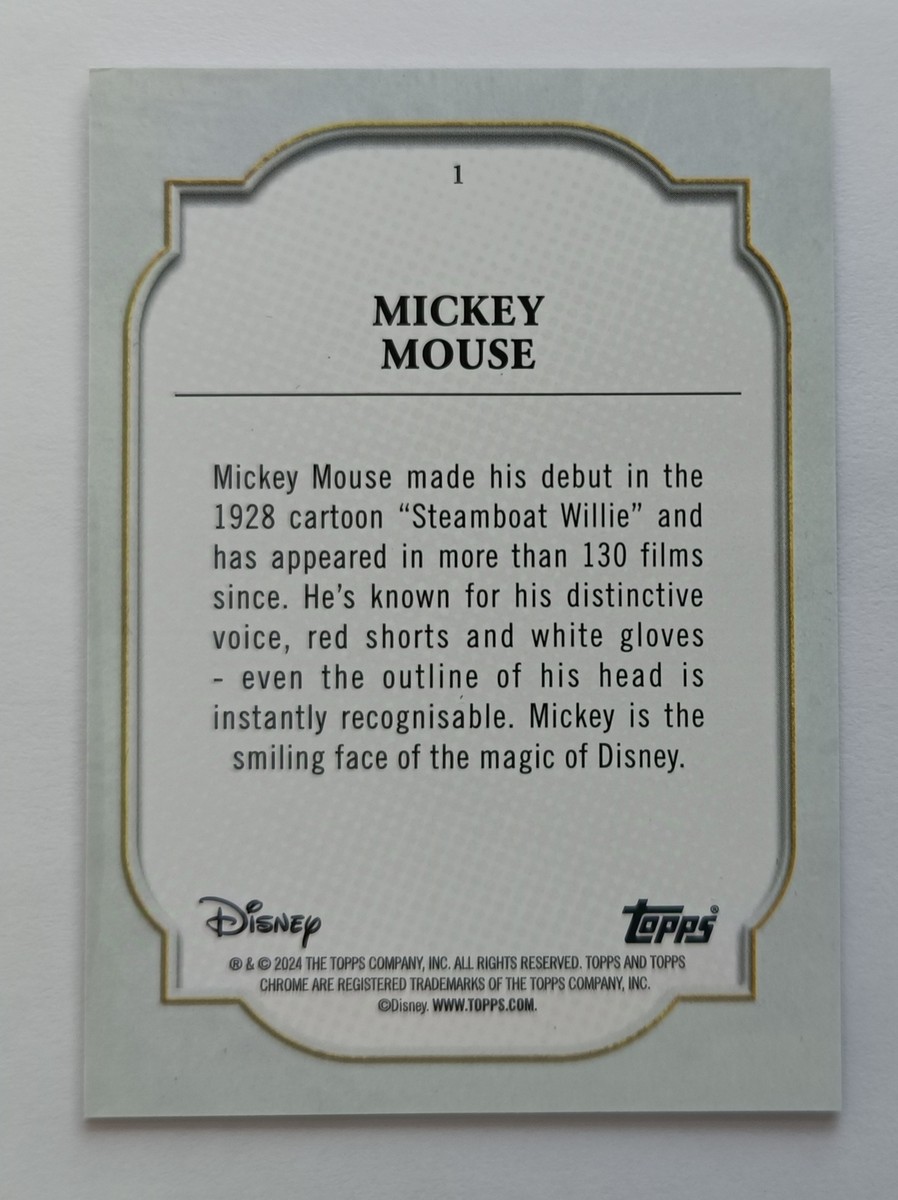 MICKEY MOUSE 2024 Topps Chrome Disney Base card #1 | eBay