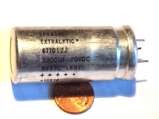 Sprague 677D122 3300uF 20V Radial Electrolytic Cap Low ESR 105 C Qty 2 nos