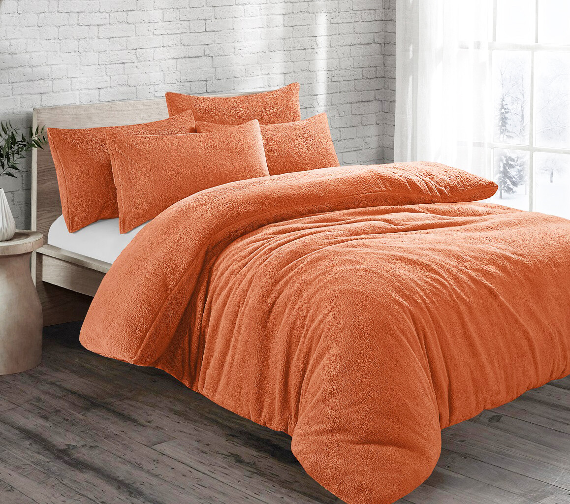 Pillowcase Teddy Fleece Duvet Set 