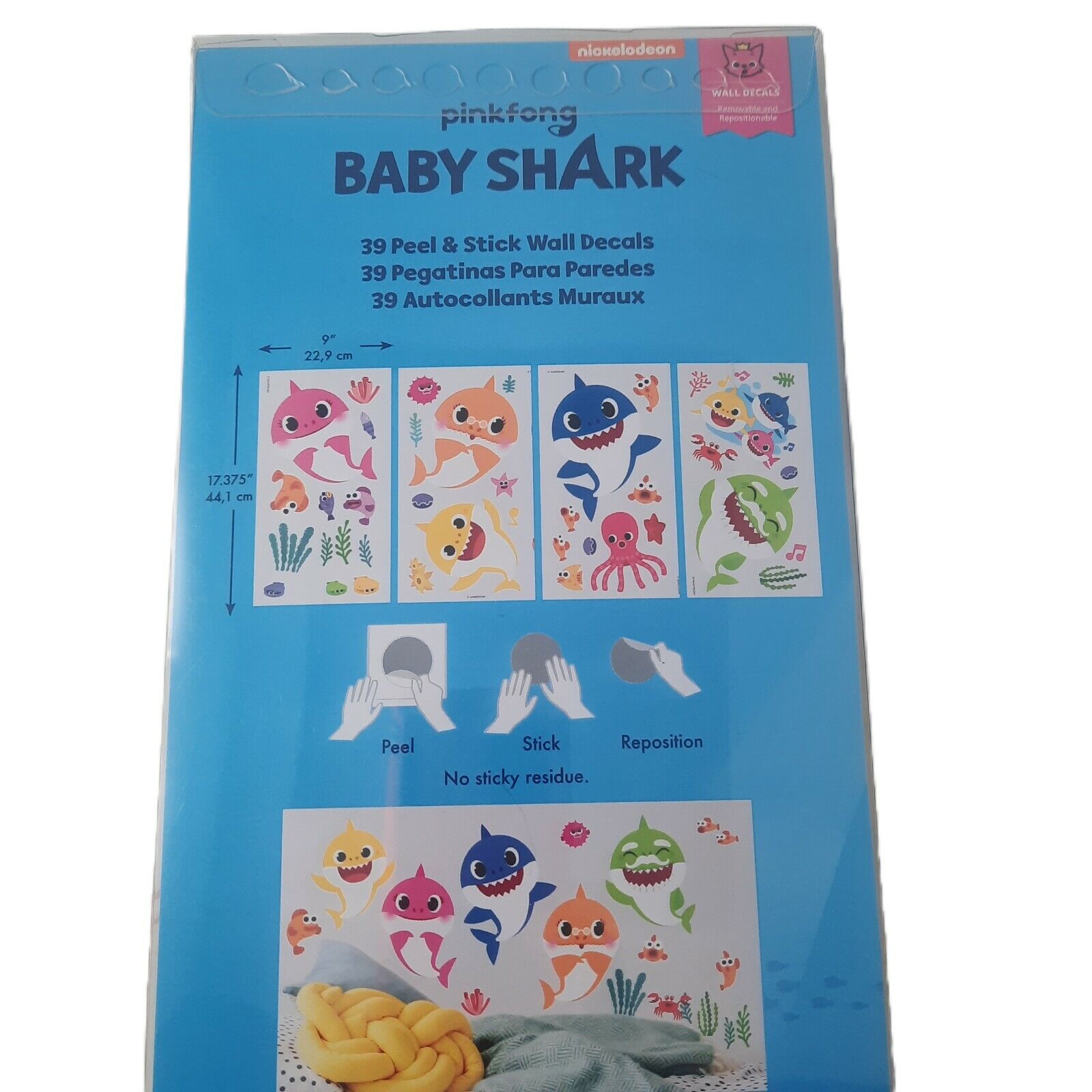 Baby Shark Wall Decals Shark Wall Décor Shark Doo Doo Peel and -   Denmark