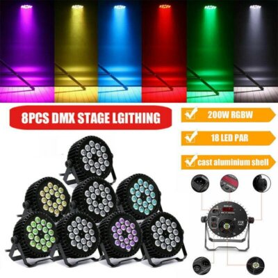 10PCS UKING 270W Stage Lighting RGBW 18LED PAR DMX512 DJ Disco Party Show Light