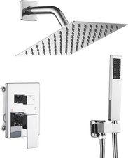 Polished Chrome Rainfall Shower Faucet Set with 8" Head and Valve Kit