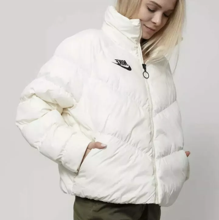 NWT Nike Puffer Jacket Women XXL Ivory Off White Thermore Insulated Snow 180