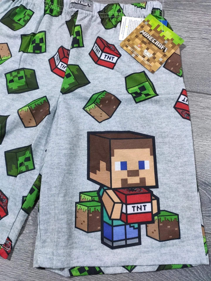 Minecraft Pijama Niños Mediano 6-8 Pantalones Cortos Salón PJ Pantalones Videojuego Regalo Foto 2 de 4