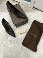 Vintage Authentic Bottega Veneta Chocolate Brown Pumps, with Original Box