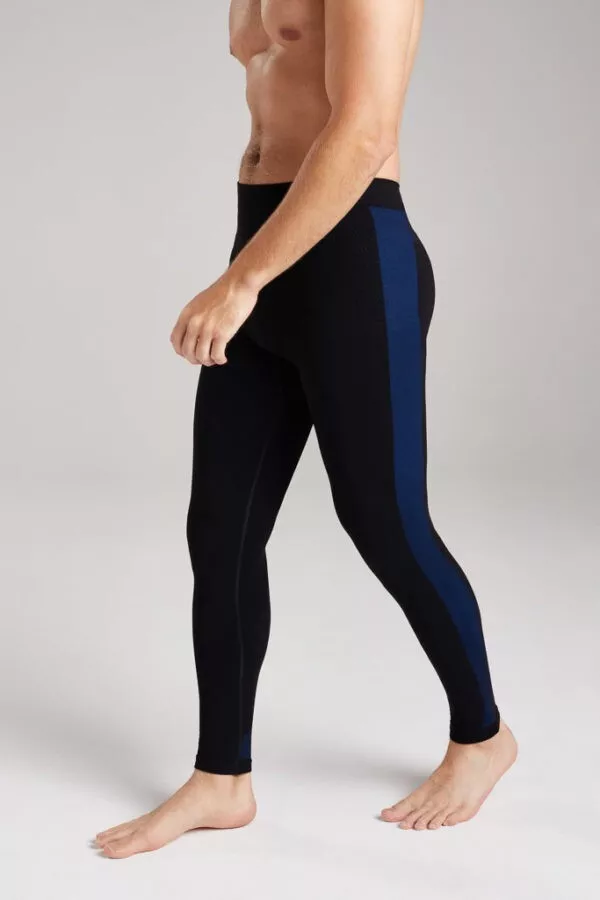 Bam Bamboo Running Tights Size UK M 31-34 Mens Balance Gym - Black True  Blue