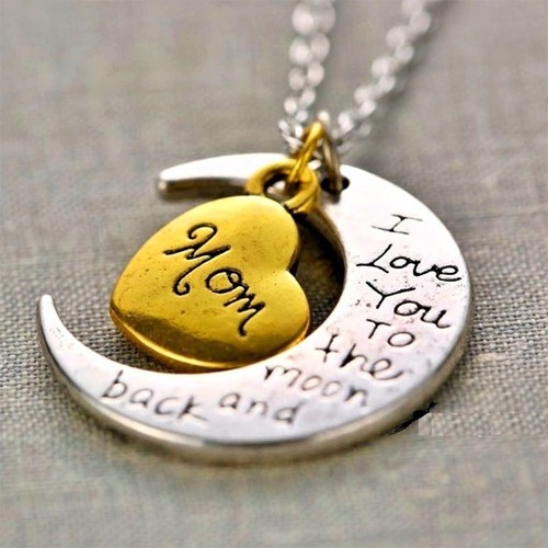 Moon and Back Mom Necklace Mothers Day 