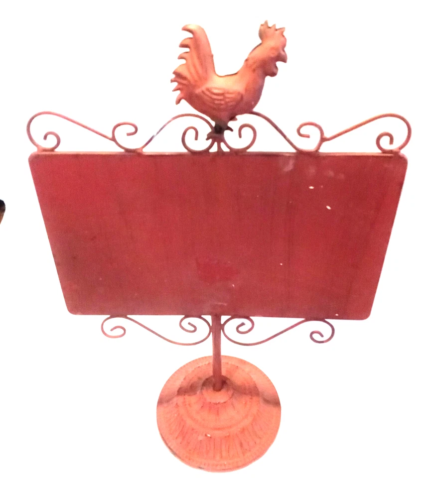 Atq Rustic Rooster Chalkboard Sign, Tabletop Blackboard Home Decor, Menu Display - Image 3 of 4