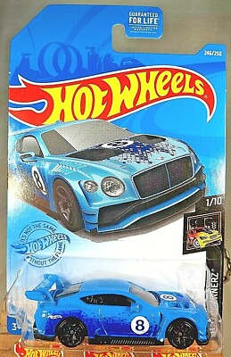2020 Hot Wheels Game Stop #246 Nightburnerz 2018 BENTLEY CONTINENTAL GT3 Blue