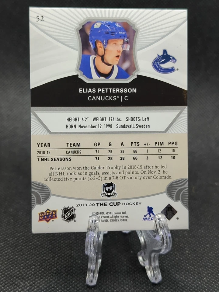 2019-20 Upper Deck The Cup /249 Elias Pettersson #52 - Image 2 of 2