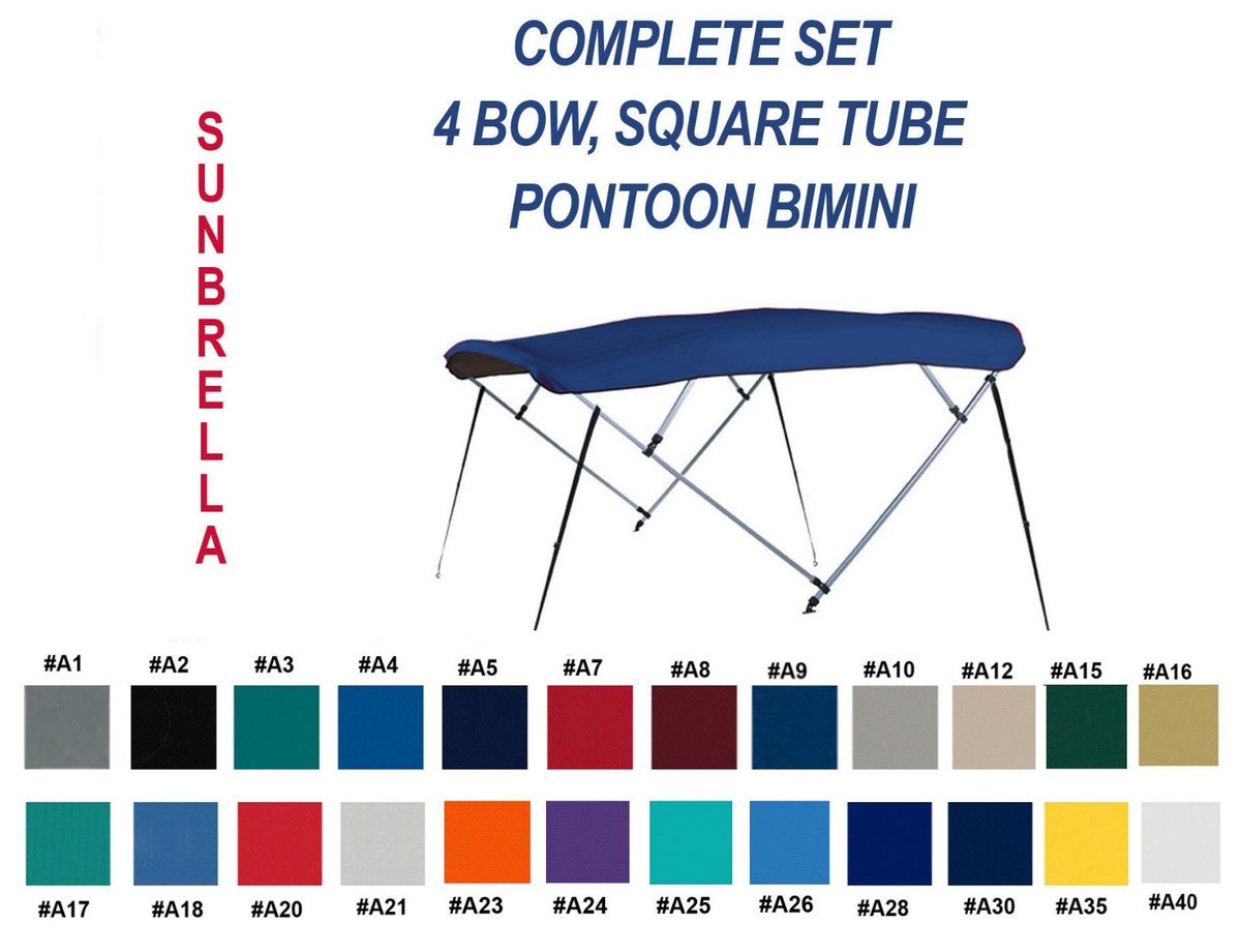 9.25oz SQUARE TUBE 4 BOW PONTOON BIMINI TOP 96-102