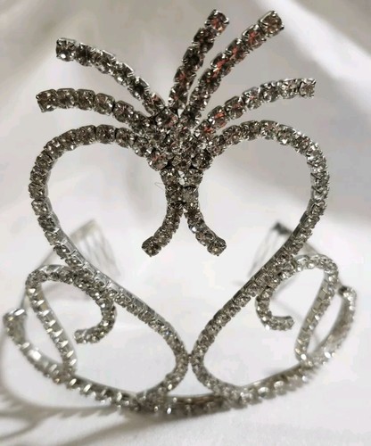 HEART VALENTINE Rhinestone Tiara Crown Beauty Pageant Fashion Princess Queen